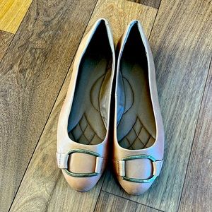 Soft tan/camel leather ballet flats Size 11